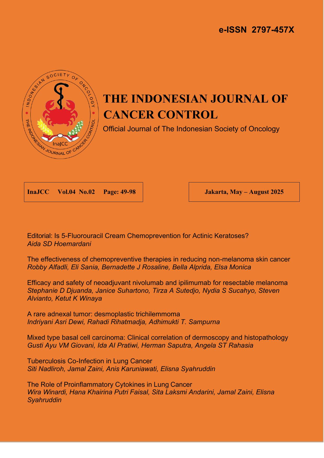 Cover of The Indonesian Journal of Cancer Control, Volume 4 Number 2, May to August 2025